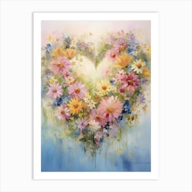 Wildflowers In Heart Formation 1 Art Print