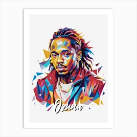 Ozuna 02 Portrait Music Icon WPAP Pop Art Style Art Print