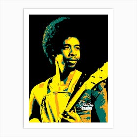 Stanley Clarke AmericanBassist in Pop Art Illustration Art Print