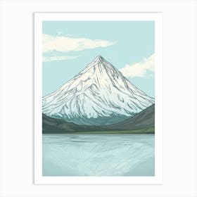 Mount Ararat Turkey Color Line Drawing (6) Art Print