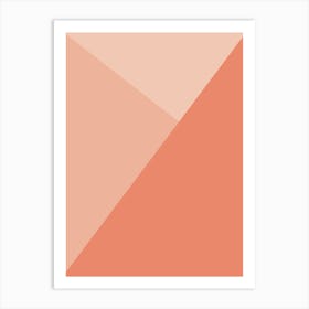 Peach Colour Block Abstract Art Print