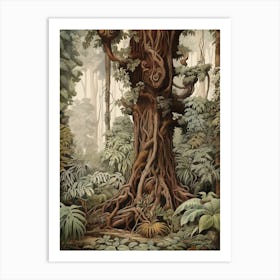 Vintage Jungle Botanical Illustration Rainforest Tree 1 Art Print