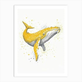 Yellow Humpback Whale 4 Art Print