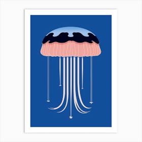 Upside Down Jellyfish Simple Illustration 1 Art Print