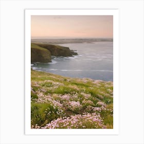 Pink Flowers By The Sea 3 Art Print