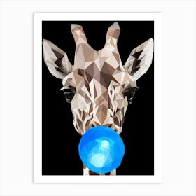 Giraffe Chewing Gum Art Print