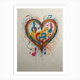 Heart Of Music 34 Art Print