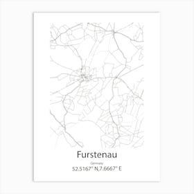 Furstenau,Germany Minimalist Map Art Print