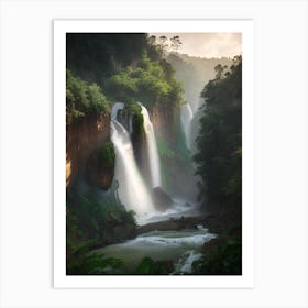 Anisakan Falls, Myanmar Realistic Photograph (1) Art Print