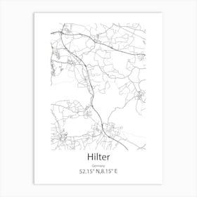 Hilter,Germany Minimalist Map Art Print