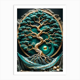 Golden Tree of Harmony 2 Art Print