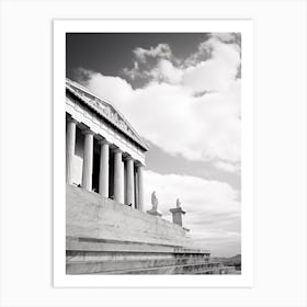 Athens, Greece, Mediterranean Black And White Photography Analogue 1 Art Print