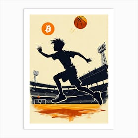 Bitcoin Basketball Player 2 Art Print