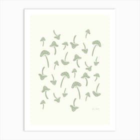 Sage Mushrooms Art Print