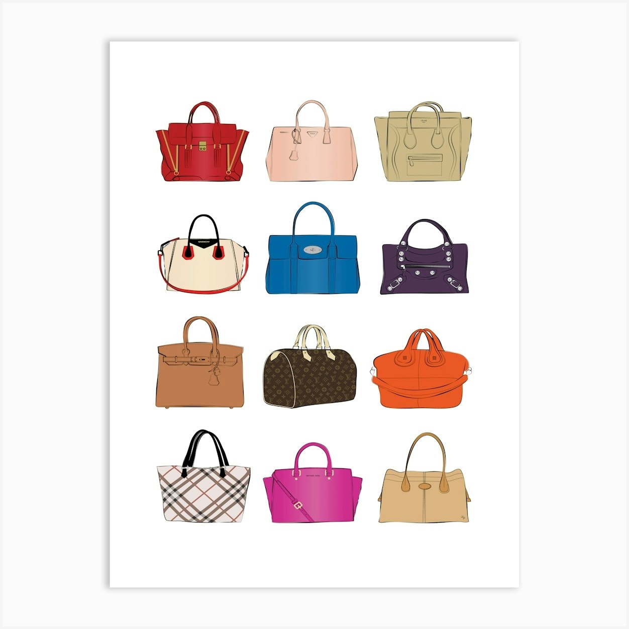 Designer Fashion Bags Art Print by Martina