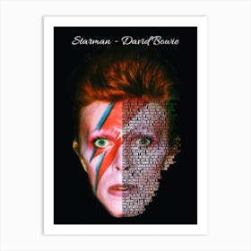 Starman David Bowie Text Art 1 Art Print