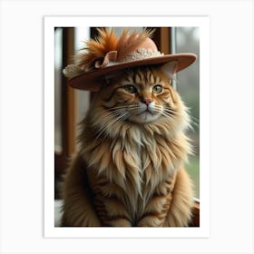 Hat Cat Art Print