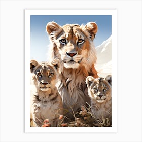 Lions In The Wild Art Print