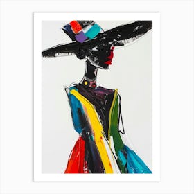 Woman In A Hat 2 Art Print