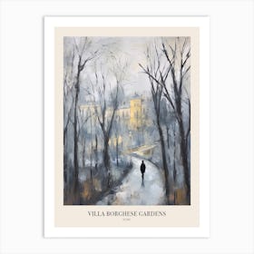 Winter City Park Poster Villa Borghese Gardens Rome 1 Art Print