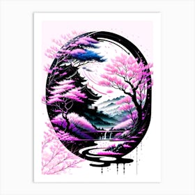 Sakura Trees Art Print