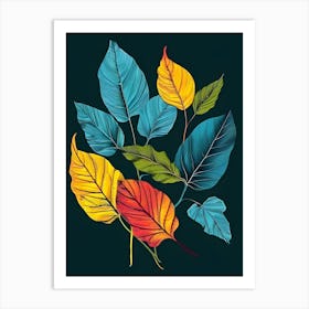 Colorful Leaves Canvas Print Art Print