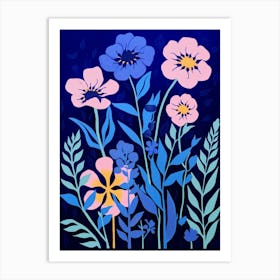 Blue Flower Illustration Bluebonnet 3 Art Print