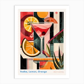 Fruity Art Deco Cocktail 2 Poster Art Print