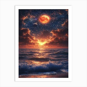 Sunset Over The Ocean 11 Art Print