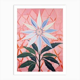 Edelweiss 2 Hilma Af Klint Inspired Pastel Flower Painting Art Print