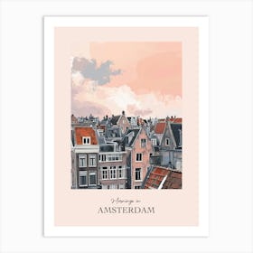 Mornings In Amsterdam Rooftops Morning Skyline 3 Art Print