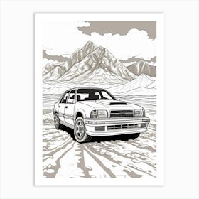 Subaru Impreza Wrx Sti Desert Drawing 3 Art Print