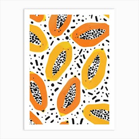 Papaya Seamless Pattern Art Print