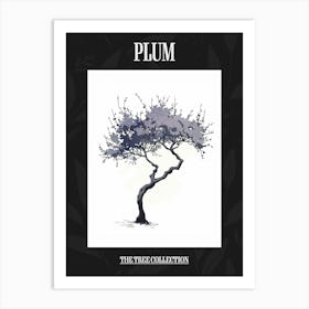 Plum Tree Pixel Illustration 2 Poster Art Print
