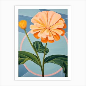 Marigold 1 Hilma Af Klint Inspired Pastel Flower Painting Art Print