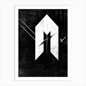 Arrow Graphically Depicted With Stark Contrast Between Its White Directional Mark And The Black Abst 2 1 Art Print