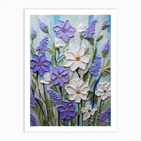 Purple And White Flowers Art Print