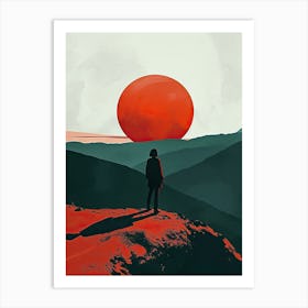 Sunset In The Mountains, Boho 1 Art Print