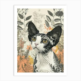 Cornish Rex Cat Japanese Illustration 4 Art Print