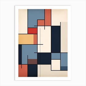 Chromatic Constellations: Abstract Mid-Century Orbits Art Print