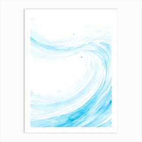 Blue Ocean Wave Watercolor Vertical Composition 45 Art Print