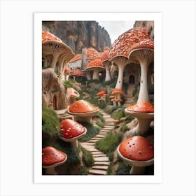 Mushroom Village Art Print