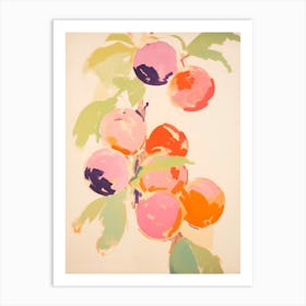 Colorful Plums. Acrylic Painting Kitchen Art Print