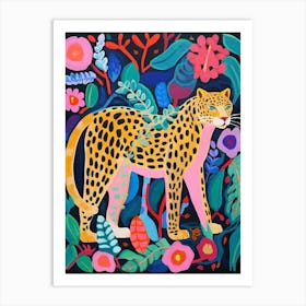 Maximalist Animal Painting Leopard 1 Art Print