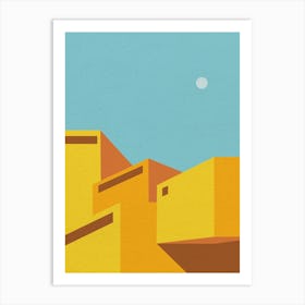 Minimal art Yellow City In The Sky Art Print