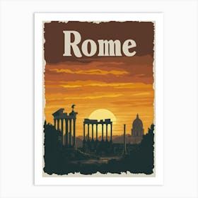 Aihrgdesign A Mid Century Modern Travel Poster For Rome Showi 1c60c33a 533e 472d A46c 67e1ba71710e 2 Art Print