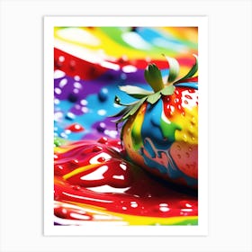 Rainbow Strawberry Art Print