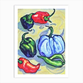 Serrano Pepper Fauvist vegetable Art Print