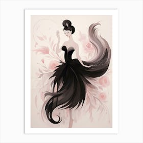 swan girl Art Print