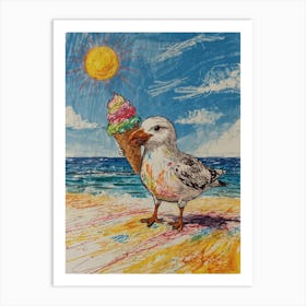 Ice Cream Seagull 1 Art Print